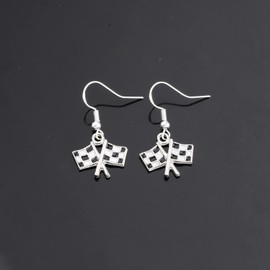 Race Charm Earring Race Day Gift Car Racing Gift Drag Racing Gift Race Earrings (Race Charm -Earring CA)
