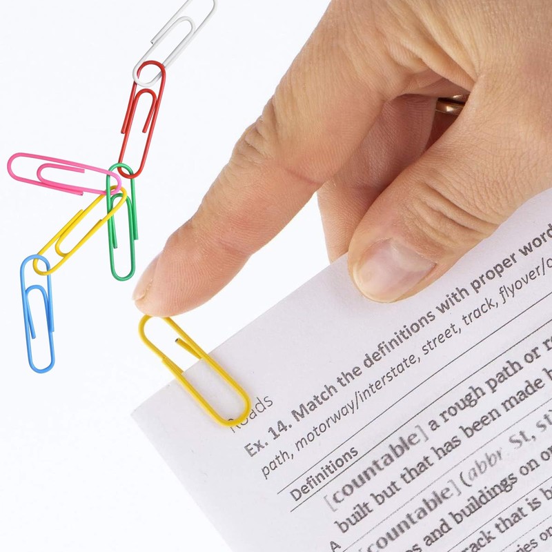 KHIRY Colourful Paper Clips, Pack of 500, Durable and Rustproof,