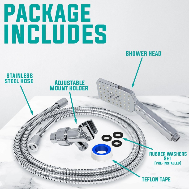 Metpure High-Pressure Handheld Shower Head with Easy Clicker for Multiple