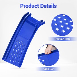 Garvee 8 in Lift Solid Steel Car Ramp 8000 LBS Capacity, 2000 LBS Per Ramps, Heavy Duty Truck Ramps for Car Repair or Vehicle Maintenance, 2 Pack Car Ramps, Blue