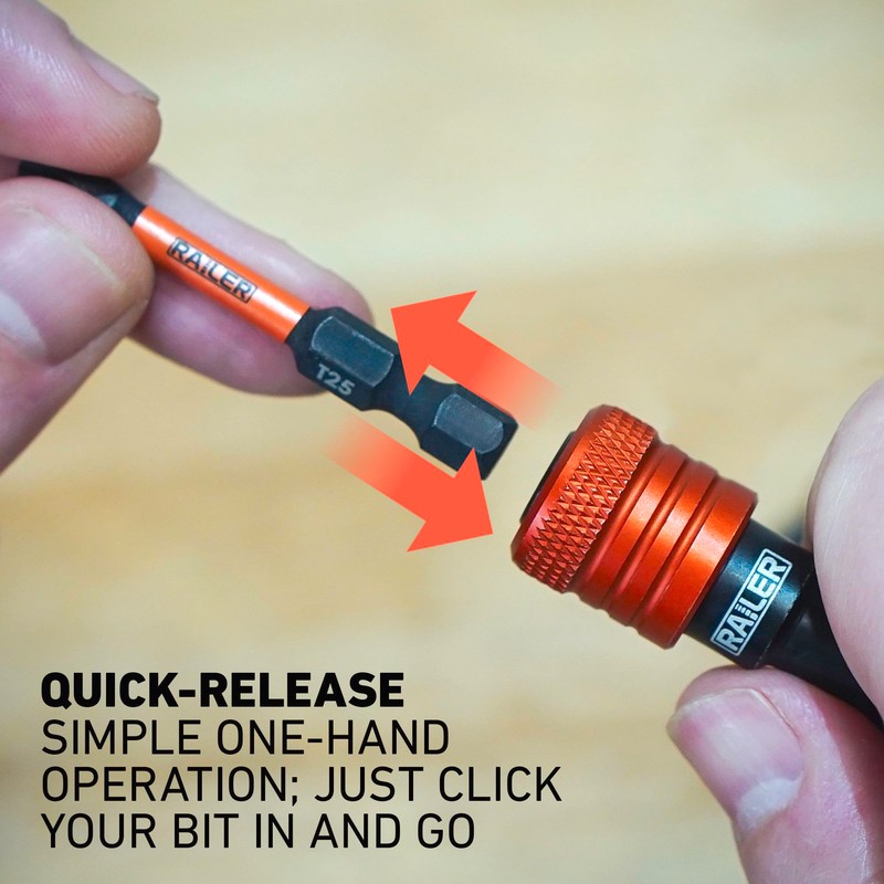 Railer Bit Holder Keychain 5pc - 1/4 inch Hex Shank