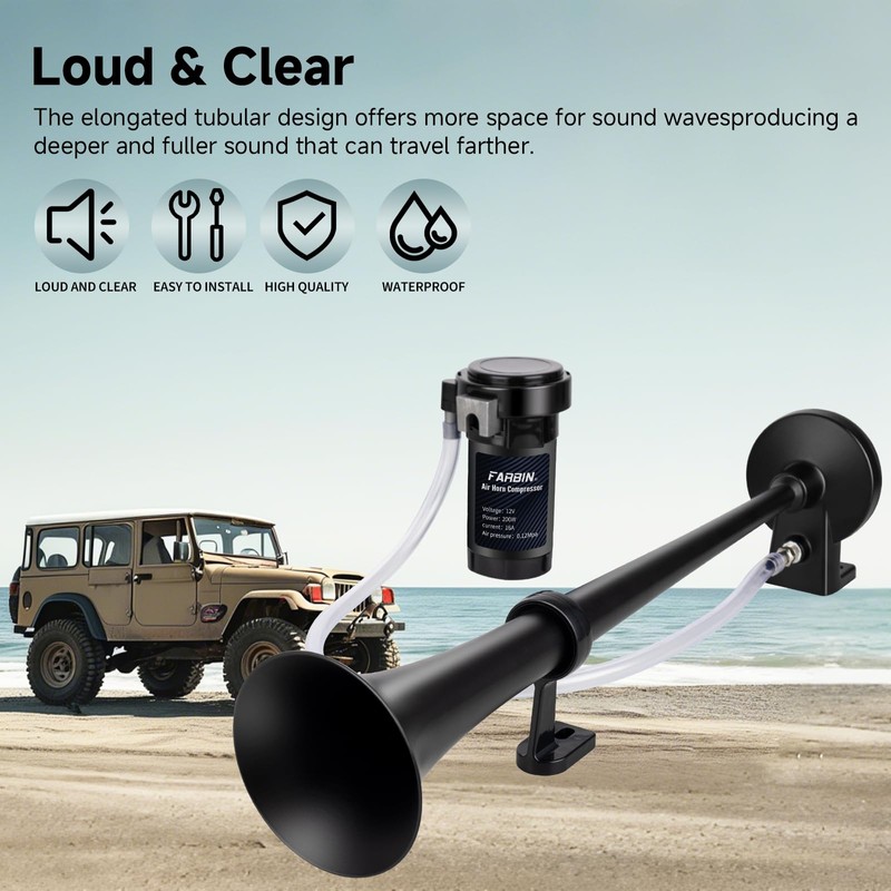 FARBIN 12V 150db Air Horn kit, Train Horn for Car,