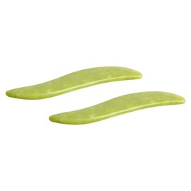WOONEKY 2pcs Jade Guasha Board for Body Scraping and Facial Massage Portable Acupuncture Tools for Fatigue Relief and Relaxation