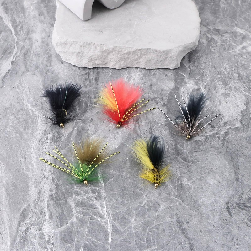 Briny River 6Pcs Two-color Wet Fly Streamline Fishing Hooks Suitable
