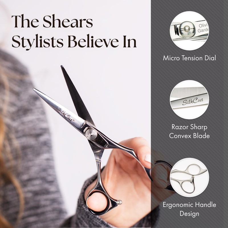 Olivia Garden SilkCut Professional Hairdressing Shear and Thinner Case (5.75"