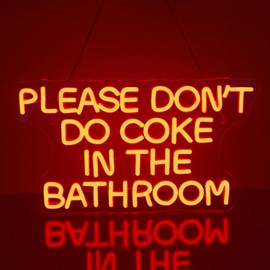 Looklight Please Don't Do Coke in The Bathroom Neon Sign Red LED Neon Signs Dimmable Letter Neon Signs, USB Bar Light Signs for Bedroom, Bar, Club, Wedding, Christmas Party