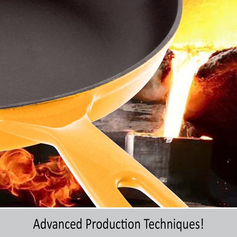Chantal Enameled Cast Iron Cookware, 10 inch Skillet, Marigold