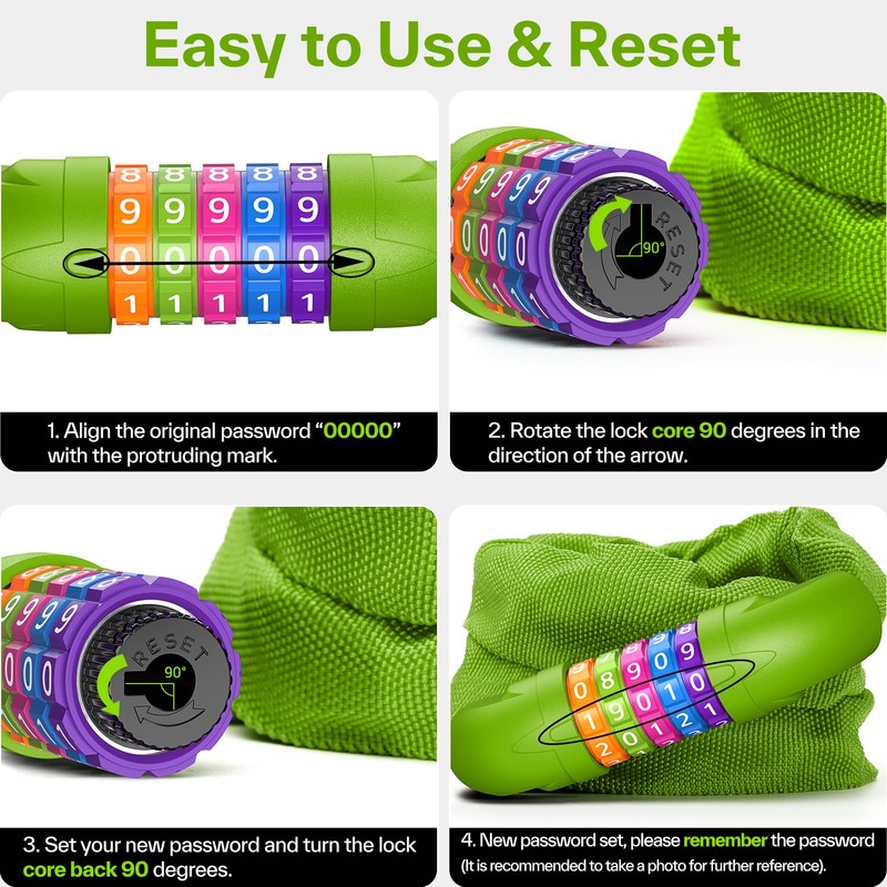 Sportneer Bicycle Lock Combination Lock with Numbers and High Security