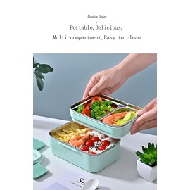 Portable Stainless Steel Insulated Lunch Box -Layer Separated Thermal for Home Daily Use, Handy with Materials, Brings Convenience and Warmth