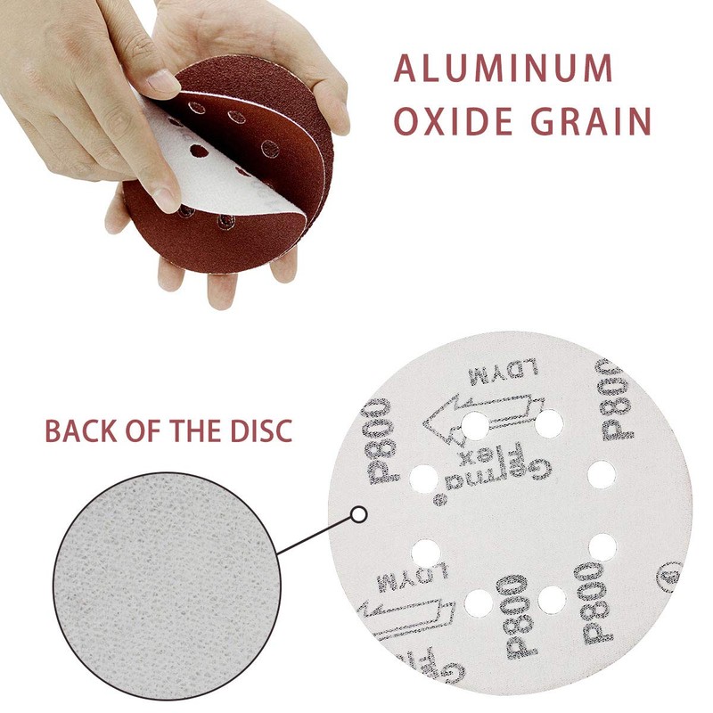 LESNIC 400 Grits 100pcs Sanding Discs, 125mm / 5 inch