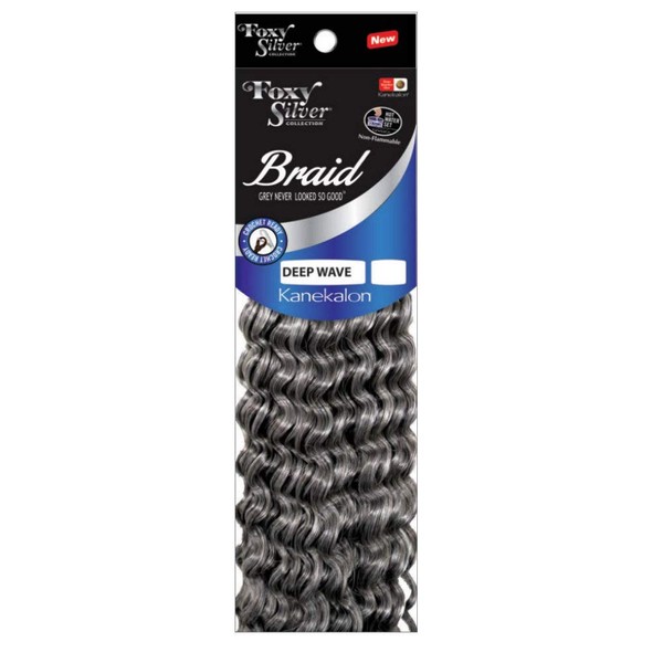 Foxy Silver (Foxy Braid - Deep Wave 12 Inch - 1 Pack) - Synthetic Crochet Braiding Hair in 51
