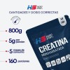 Creatina Monohidratada 800gr 160 Servicios Hero Sport Sabor Sin sabor