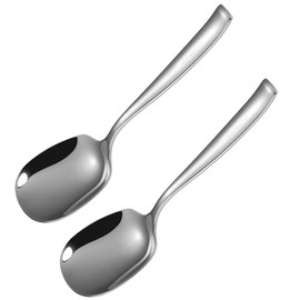 Txhlyx X-Large Buffet Serving Spoon,Square head Spoon,316L Stainless Steel Heavy duty Serving Spoon,Dishwasher Safe 9.5 inches 1Pack