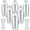8 Pcs Plastic Cocktail Shaker Set 6 Pcs 24 oz