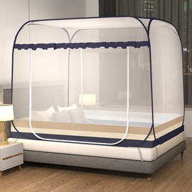 Jsanh Folding Mosquito Net Tent Canopy Curtains for Beds Pop Up Mosquito Net Tent King Size Portable Mosquito Netting with Bottom for Baby Adults(L80xW80XH62 inch