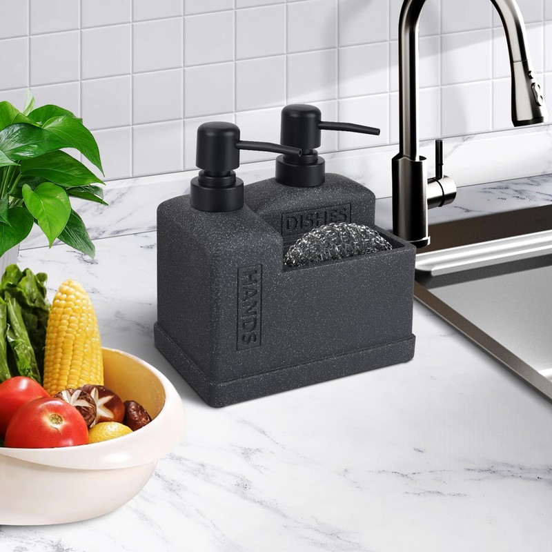 Kitchen Soap Dispenser Set,Dish Soap Dispenser and Hand Soap Dispenser