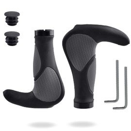 JEELAD Bicycle Bar Tape, Bicycle Handle Grip, Bike Grip, Bicycle Grip, Mountain Bike Handle Grip, Inner Diameter 22.2mm, MTB for Road Bike, Anti-slip, Ox Horn, with End Plug