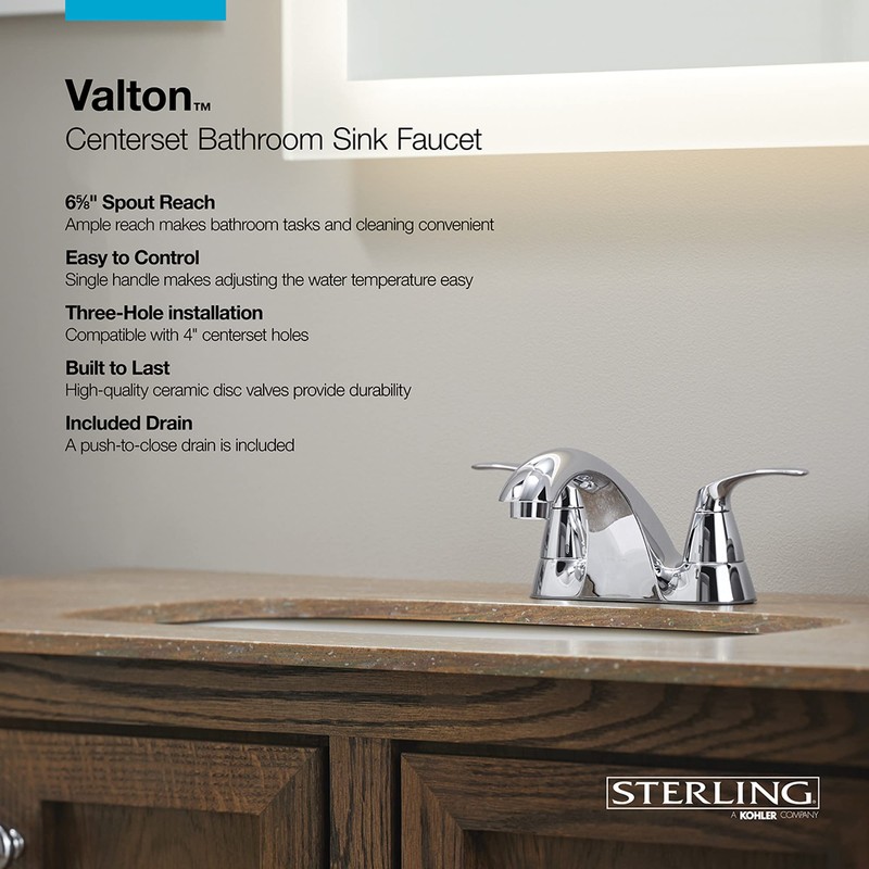 KOHLER Valton Centerset bathroom sink faucet