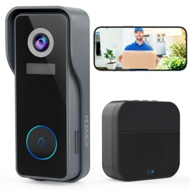 MUBVIEW MUBVIEW Wireless Doorbell Camera with Chime, 2K Video Doorbell Wireless with Voice Changer, Motion Detection, Anti-Theft, Night Vision, 2-Way Audio, SD/Cloud Storage, No Subscription