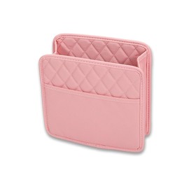 Tioollev Car Seat Back Organizer, PU Leather Vehicle Backseat Hanging Storage Pocket, Multipurpose Auto Travel Essentials Accessories for Kids & Adults, Universal for Most Cars (Pink)