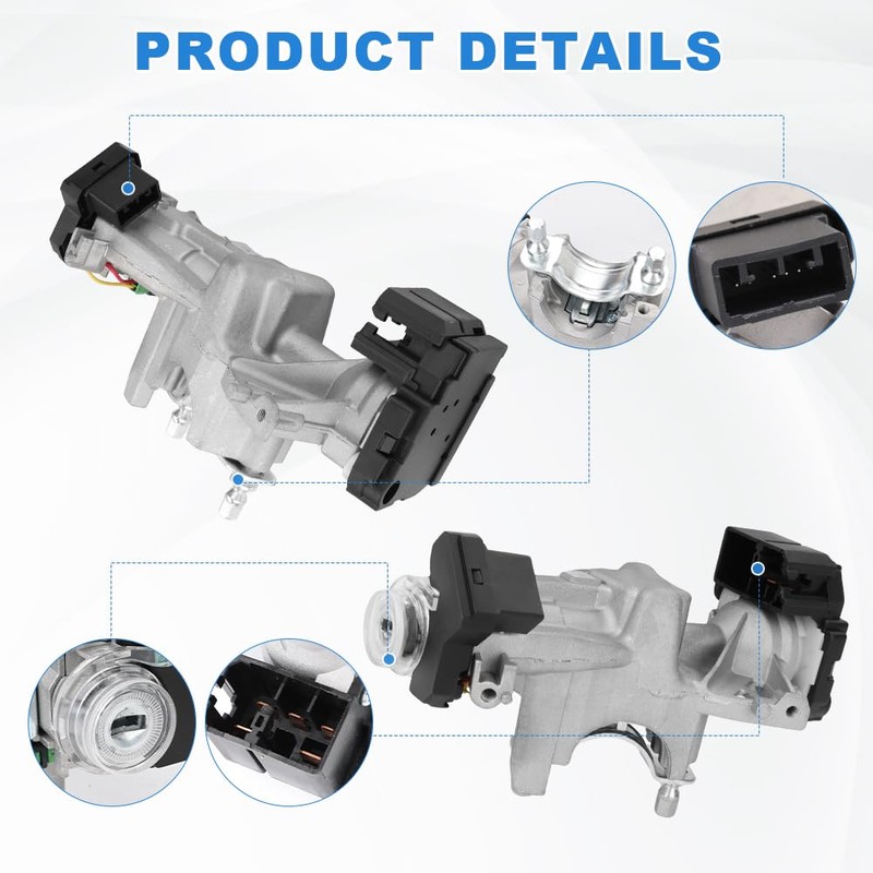 WMPHE Ignition Switch Lock Cylinder with 2 Key Replacement for