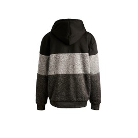 Gary Com Hoodies for Men Heavyweight Fleece Sweatshirt - Full Zip Up Thick Sherpa Lined Winter Warm Sweatshirts Work Jackets With Kanga Pocket,Black/LT.Grey L