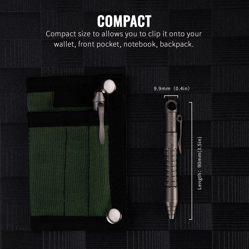 TACRAY Titanium Bolt Action Mini Pen, Pocket Size EDC Pen,