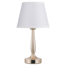 Kakanuo Touch Table Lamp for Bedroom, Small Bedside Lamp with USB C Charging Port, 3 Way Dimmable Touch Control Nightstand Lamp for Living Room, White Shade and Champagne Gold Base