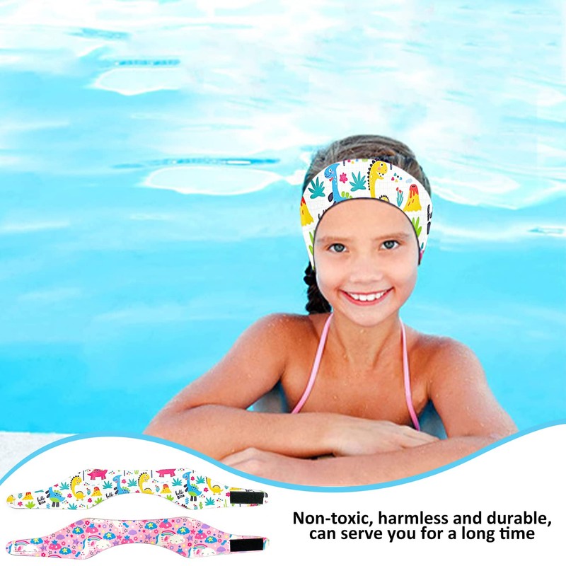 BEIIEB 2 Pack Kids Swimming Headbands for Waterproof Hearing Protection