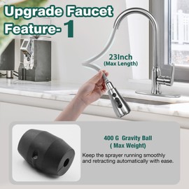 Kitchen Faucet with Pull Down Sprayer, Brushed Nickel Kitchen Sink Faucet, Single Handle Stainless Steel RV Faucet for Kitchen Sink with Deck Plate