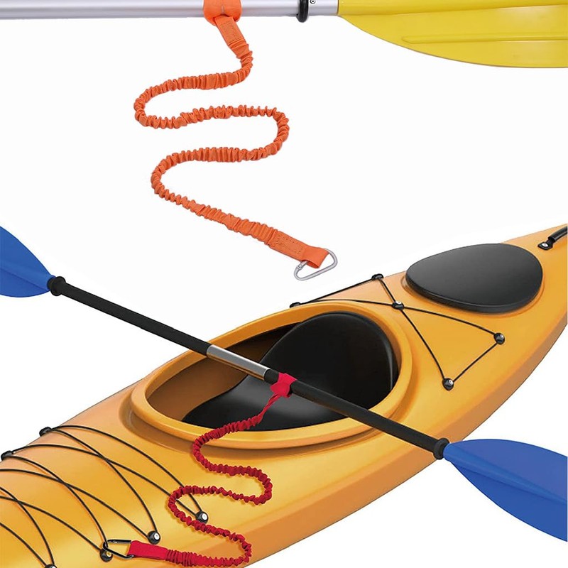 POFET 2 x Expandable Kayak Paddle Leash with D Shape