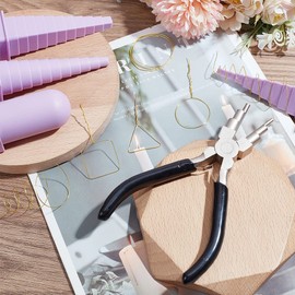 PH PandaHall 1pc Bail Making Pliers 6-in-1 Nose Pliers 5.9” Jewelry Pliers with 1 Set Jewelry Forming Mandrel Round Triangle Square Wrapping Tools for Jump Rings Loop Wire Wrapping Jewelry Making