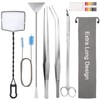 Extra Long Aquarium Aquascaping Tools Kit 8 in 1, Liveek