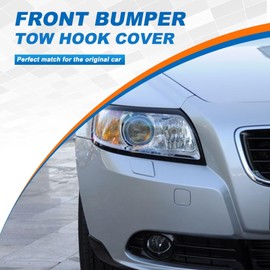 CZShiYue Car Front Bumper Tow Hook Cover Cap Towing Eye Fit for Volvo S40 2008 2009 2010 2012 Trailer Cover Cap 39886277 30744906(Black,Right Passenger Side) Tow Hook Cover
