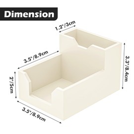 White Sticky Note Holder, Silicone Memo Holder with Pen or Card Slots, Sticky Note Dispenser, Fits 3x3 Inches Sticky Notes, Post It Note Dispenser for Office Desk Accessories