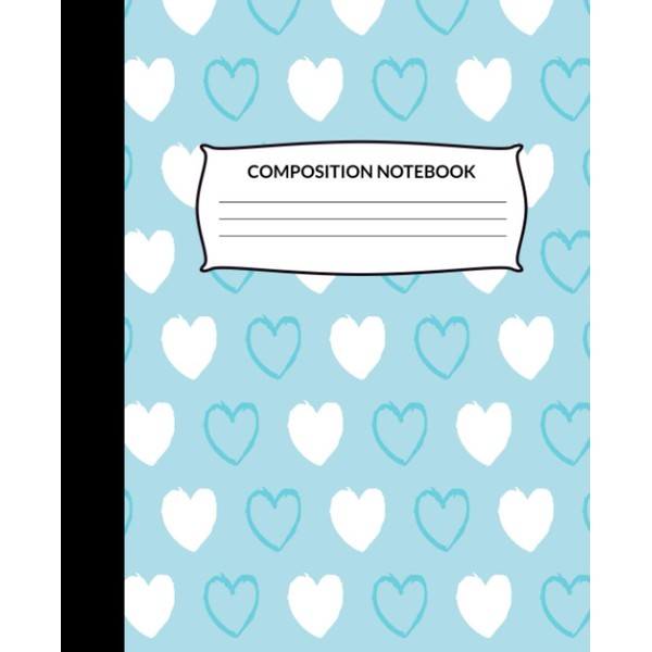 Composition Notebook: Wide Ruled Lined Paper Notebook Journal (Hearts)