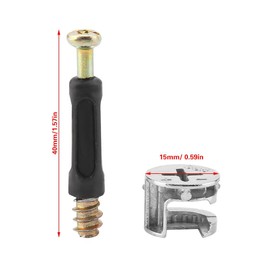 Tornillo de conexión de muebles Conector cubierto de plástico Cerradura de leva Accesorios de hardware Fijador Pasador para muebles de cigüeñal, Tornillo