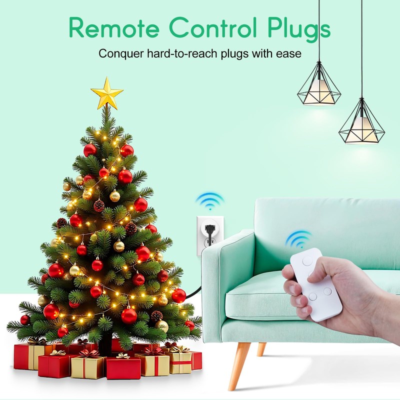 Remote Control Outlet, NineLeaf 4Set Wireless Plugs Outlet, Remote Light