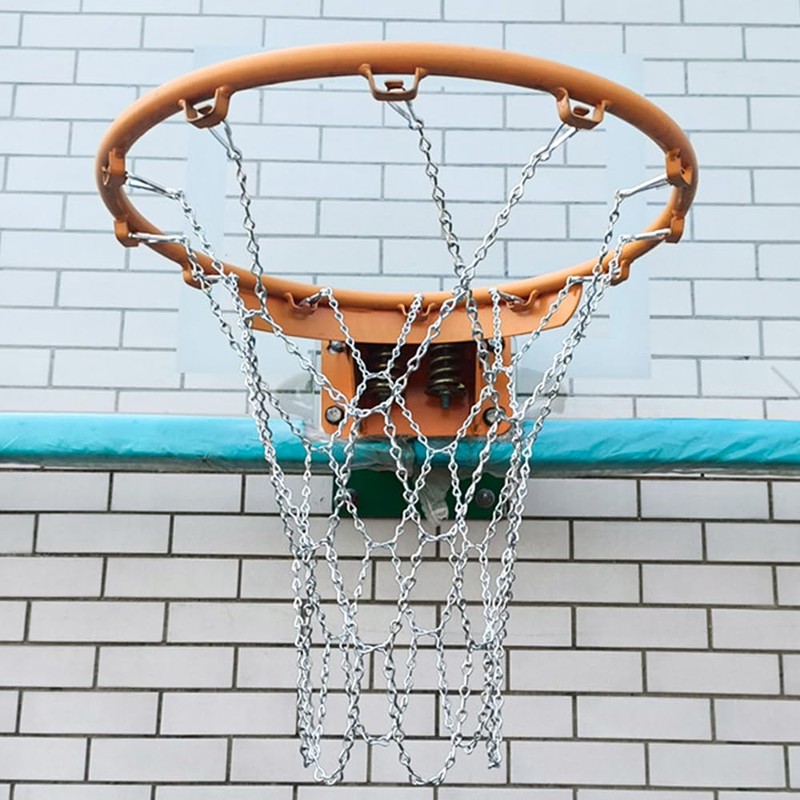 POFET Heavy Duty Basketball Replacement Chain Net with S Hooks,