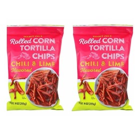 Trader Joe's Rolled Corn Tortilla Chips, Chili & Lime Flavored, 2 Pack