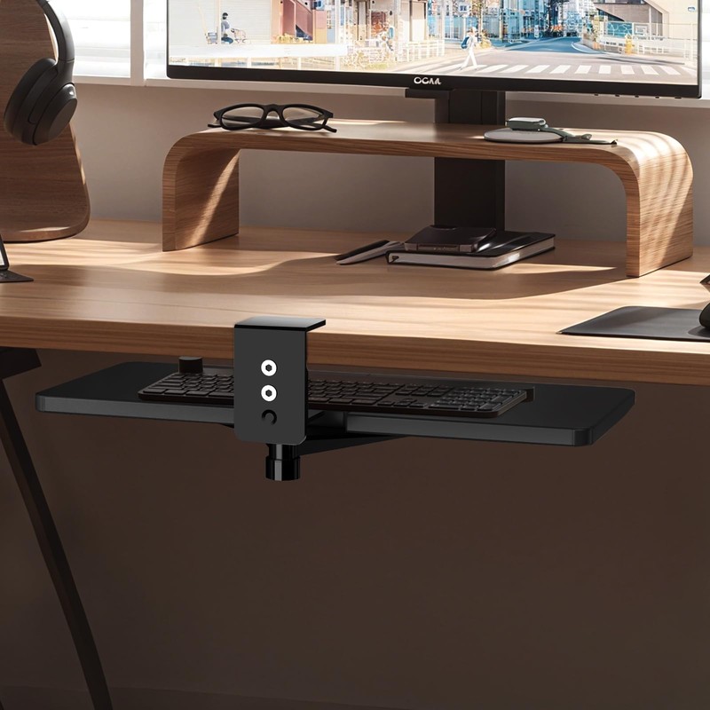 Large Under Desk Rotatable Computer Keyboard and Mouse Tray, Extra