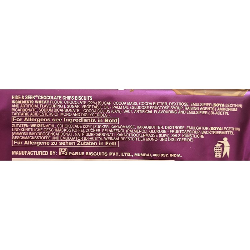 Parle Hide & Seek Chocolate Chip Cookies (Pack of 4)