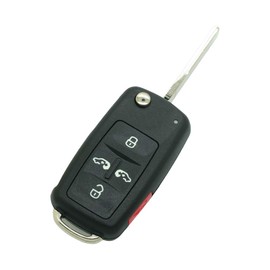 BROVACS Replacement Key Shell Compatible with VW VOLKSWAGEN 5 Button Keyless Entry Remote Flip Key Case Fob 4+1 BTN SS826G