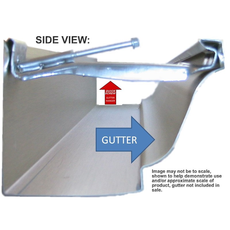 Quick Screw 6" inch Aluminum Hidden Rain Gutter Bracket Hook