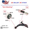 2MPLASTIC Control Arm Bushing Set For Toyota CAMRY 92-01 SIENNA