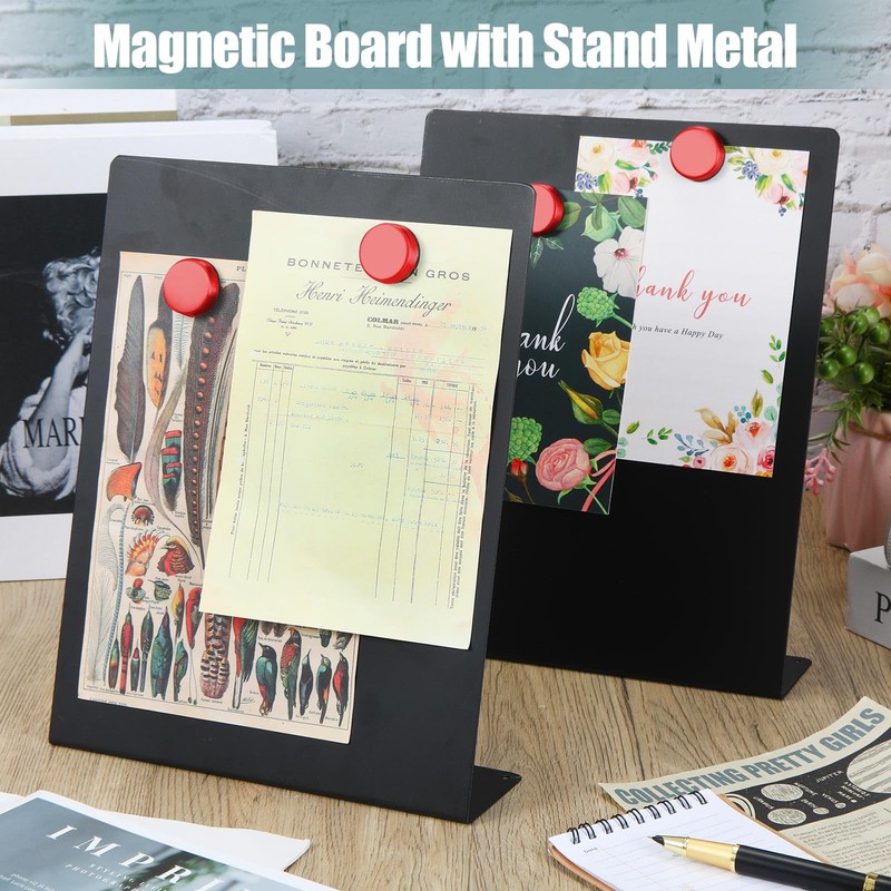 Fainne Magnetic Bulletin Board with Easel Stand Mini Black Magnet