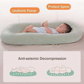 Baby Lounger, Bonic Organic Breathable Cotton Baby Lounger for Newborn Babies 0-12 Months (Pink Baby Lounger)