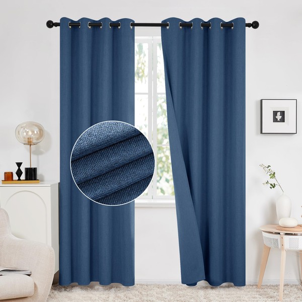 Deconovo 100% Blackout Curtains, Thermal Insulated Noise-Reducing Drapes, Energy Saving