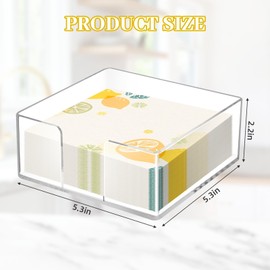 Acrylic Napkin Holder,5.3x5.3 Inch Clear Square Napkin Holder for Table,Party,Kitchen,Bar,Restaurant,and Bathroom,Modern Decorative Tissue Dispenser,Paper Caddy for Bathroom