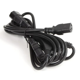 kenable IEC Mains Splitter Cable C14 Plug to 2 x C13 Socket Y Lead 2.5m 2m+0.5m [2.5 metres]
